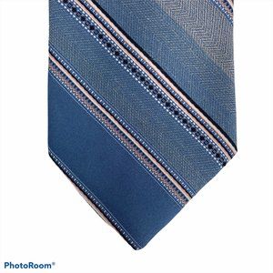 615 Collection Blue Stripped Neck Tie